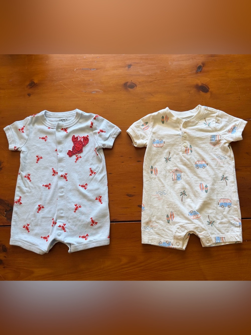 Carter’s Baby Boy Romper Bundle | Lobster + Beach | 6M